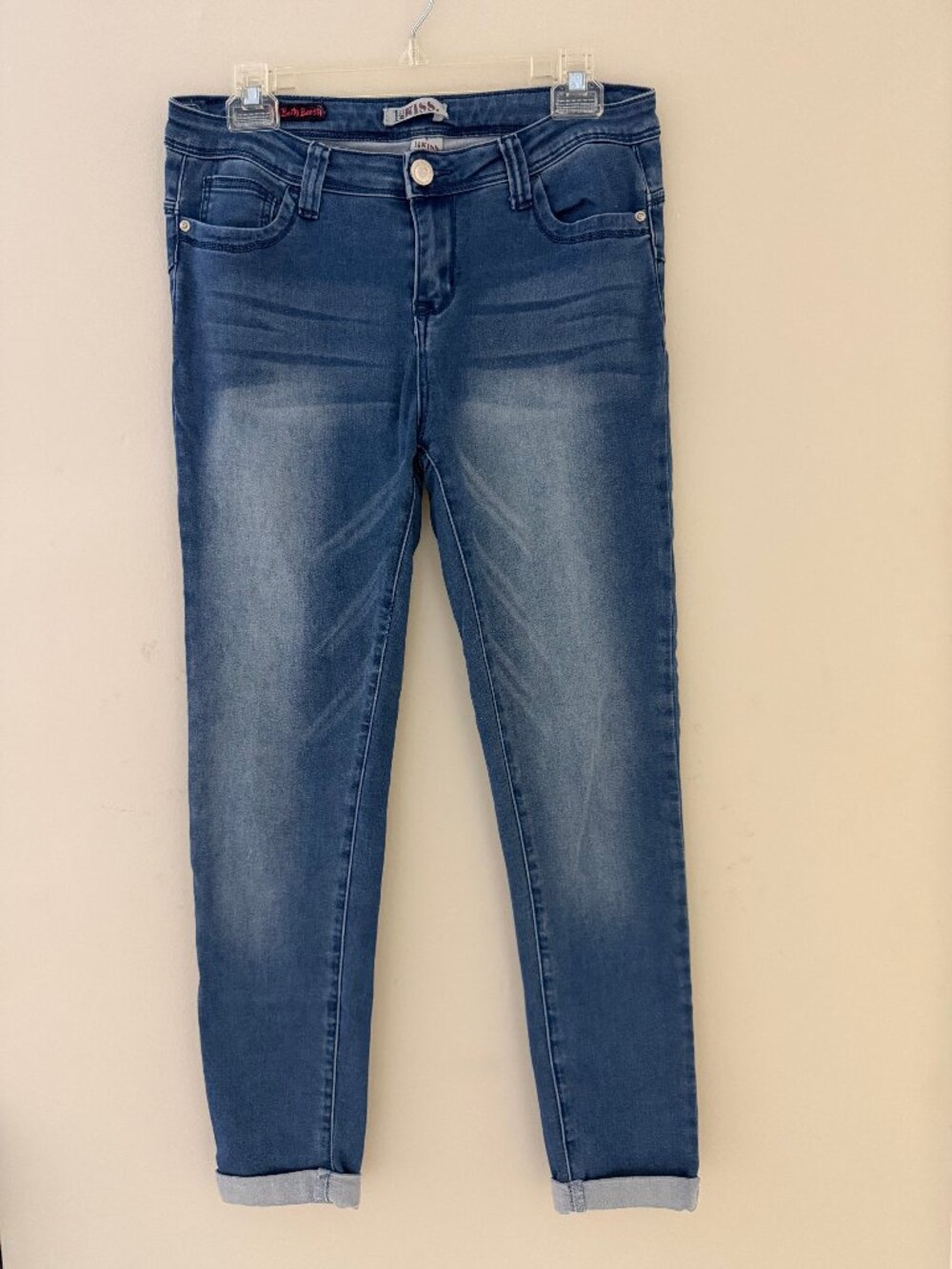 VERY NICE PAIR OF 1ST KISS BOOTY BOOSTER STRAIGHT LEG CROPPED BOTTOM JEANS - 11